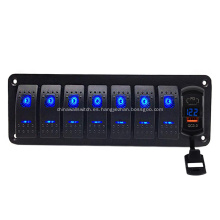 Panel de interruptor de rockero de 12v 7 para botes para botes